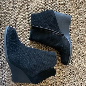 Black suede bootie